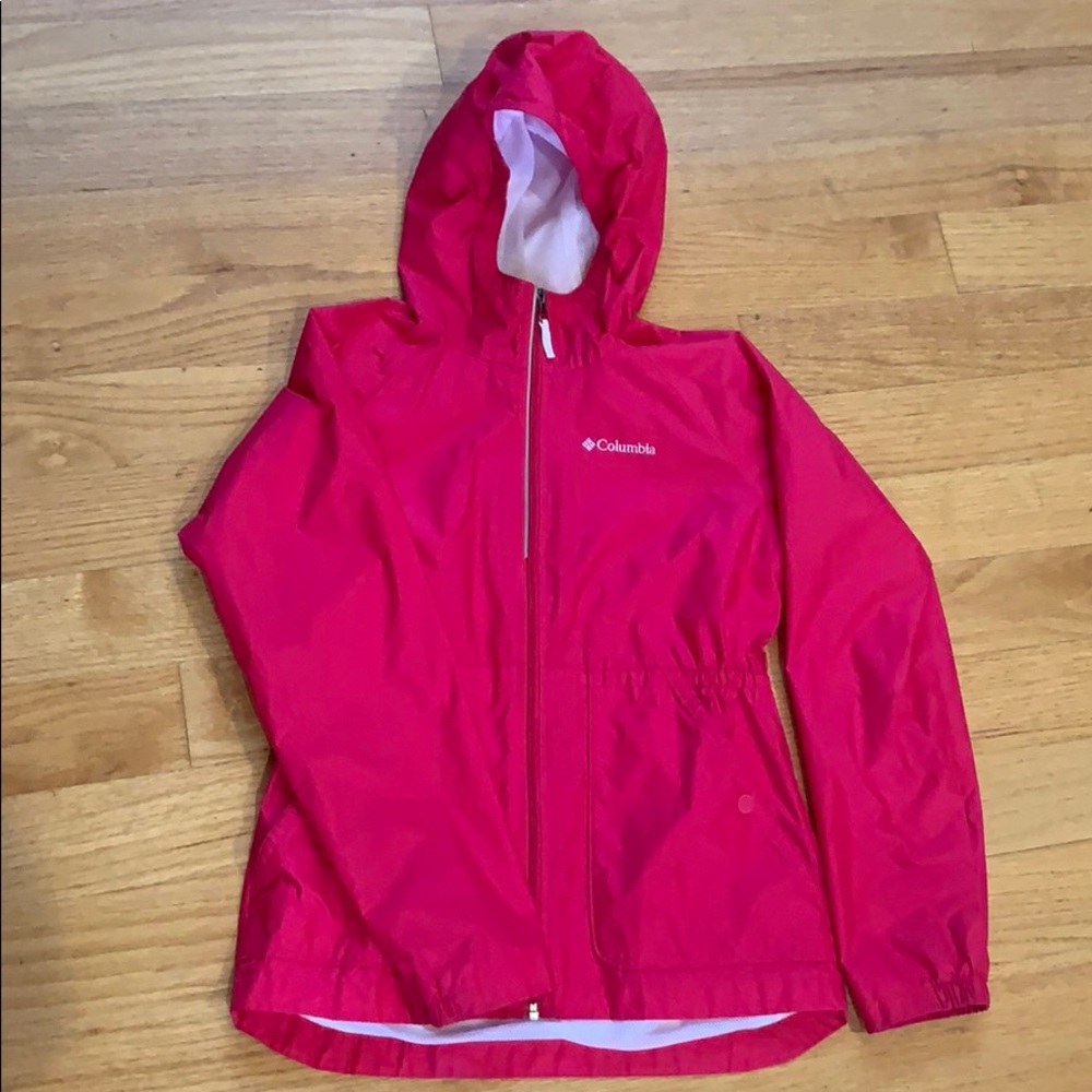 Girl Columbia Rain Jacket Pink Large 14/16